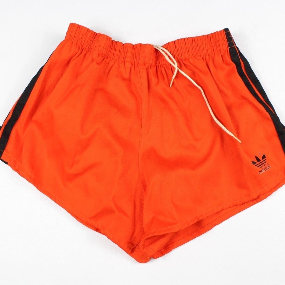 Vintage Womens Adidas Spell Out Sexy Shorts Orange - Picture 6 of 8